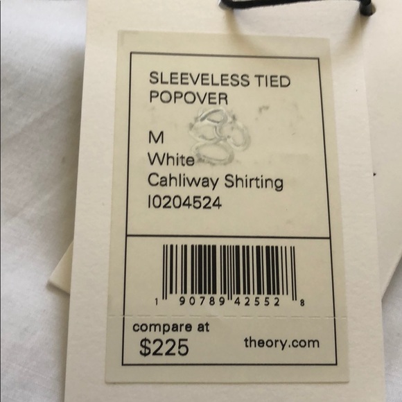 Brand new Theory Cahiway white sleeveless top - Picture 5 of 5